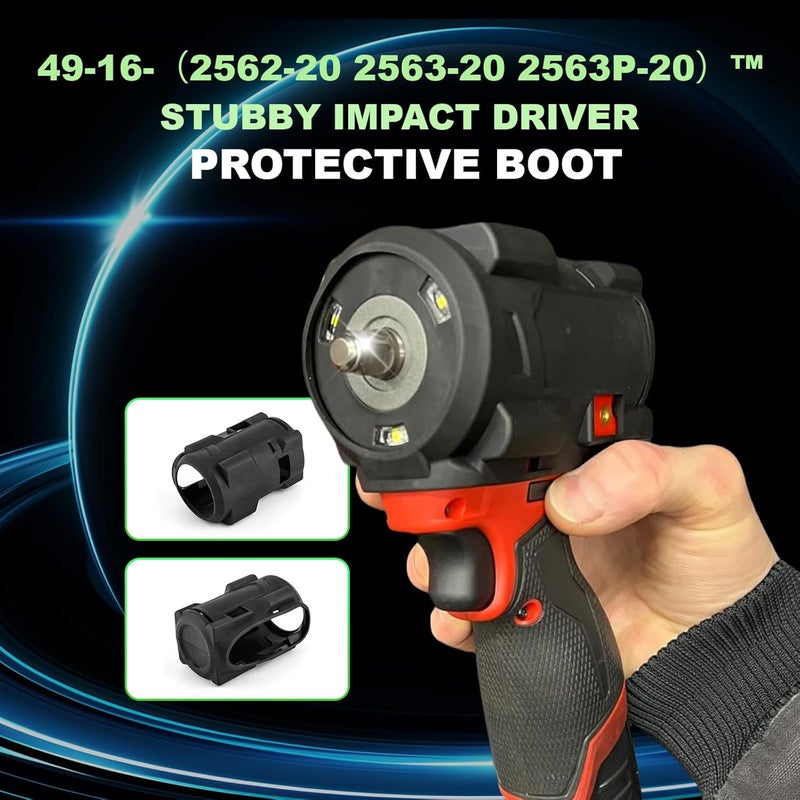 FKBAightccy 49-16-2563 Stubby Impact Driver Protective Boot for Milwaukee M12 1/2 and 3/8 Impact Driver Protective Boot for 2562-20 2563-20 2563P-20 Wrench Black Accessories - Image 3